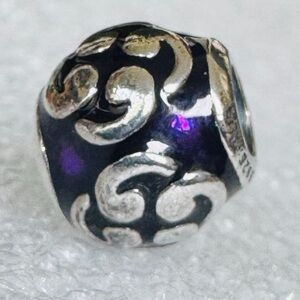 Pandora Sterling Silver 925 Zen Purple Enamel Bead  Charm